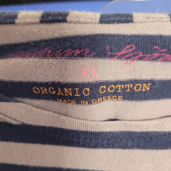 Gudren Sjoden XL Blue BeigeStriped Long Sleeve Top - Picture 2 of 13